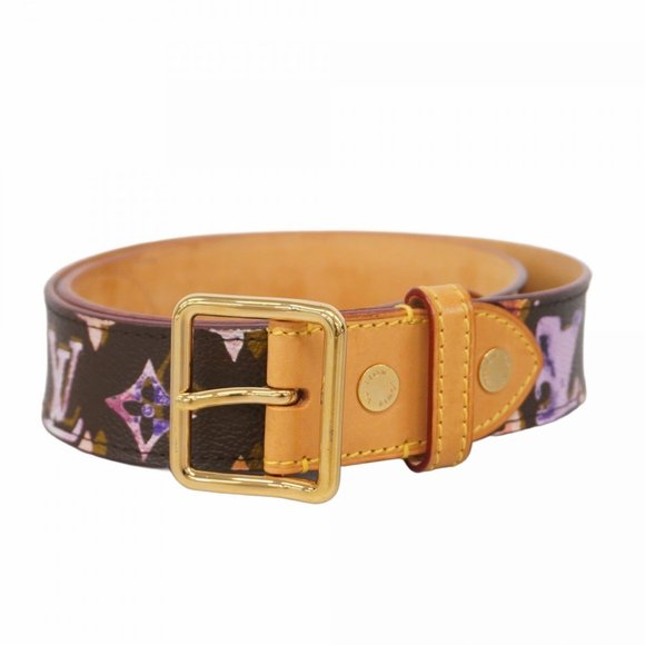 Louis Vuitton Monogram Watercolor Santur Belt M9622 Brown and Pink Men's - Picture 1 of 9